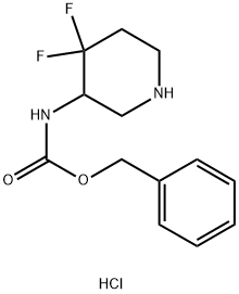 苯甲基 (4,4-二氟哌啶-3-基)氨基甲酯盐酸 结构式