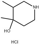 3,4-二甲基哌啶-4-醇盐酸 结构式