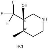 (3R,4R)-4-甲基-3-(三氟甲基)哌啶-3-醇盐酸 结构式