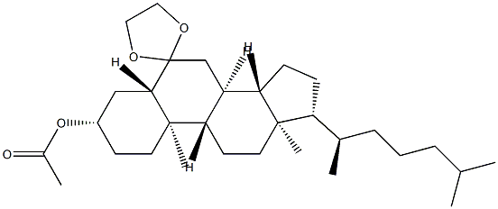 3β-(Acetyloxy)-5α-cholestan-6-one ethylene acetal 结构式
