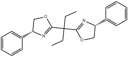 (4R,4'R)-2,2'-(戊烷-3,3-二基)双(4-苯基-4,5-二氢噁唑) 结构式