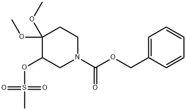 Benzyl 4,4-Dimethoxy-3-((Methylsulfonyl)Oxy)Piperidine-1-Carboxylate(WXC02055) 结构式