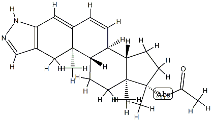 17-Methyl-2'H-androst-2-eno[3,2-c]pyrazole-4,6-dien-17β-ol acetate 结构式