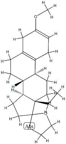 13-乙基-3Β-甲氧基甾烷-2,5(10)-二烯-17-酮-17-环亚乙基缩酮 结构式