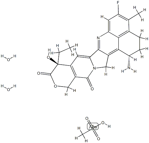 依喜替康甲磺酸盐水合物 结构式