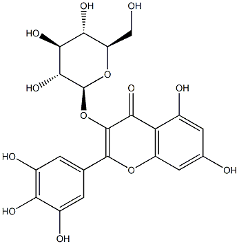 杨梅素-3-O-Β-D-葡萄糖苷 结构式