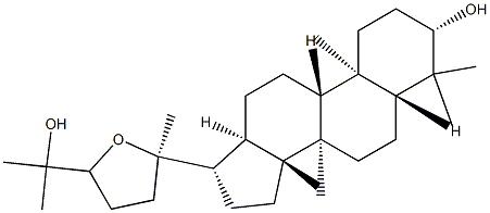 (20R)-20,24-Epoxydammarane-3β,25-diol 结构式