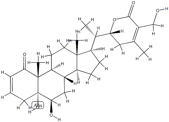 (22R)-5,6β,22,27-Tetrahydroxy-1-oxo-5α-ergosta-2,24-dien-26-oic acid δ-lactone 结构式