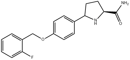 (2S)-5-(4-((2-氟苯甲基)氧代)苯基)吡咯烷-2-甲酰胺 结构式