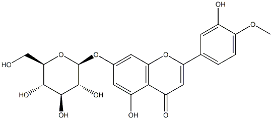 香叶木素-7-O-Β-D-葡萄糖苷 结构式