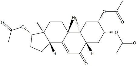 2β,3β,17β-Tris(acetyloxy)-5α-androst-7-en-6-one 结构式