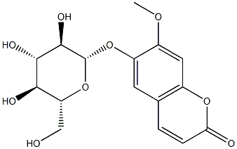 6-甲氧基香豆素-7-0-BETA-D-吡喃葡萄糖苷 结构式