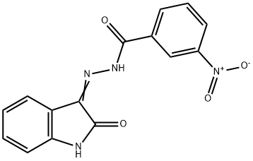 (E)-3-nitro-N-(2-oxoindolin-3-ylidene)benzohydrazide 结构式