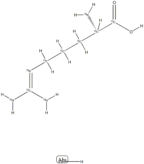 L-精氨酸-13C6,15N4盐酸盐 结构式