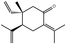 [4S,(+)]-2-Isopropylidene-4β-isopropenyl-5α-vinyl-5-methylcyclohexanone 结构式