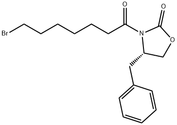 (S)-4-苯甲基-3-(7-溴庚酰)噁唑烷-2-酮 结构式