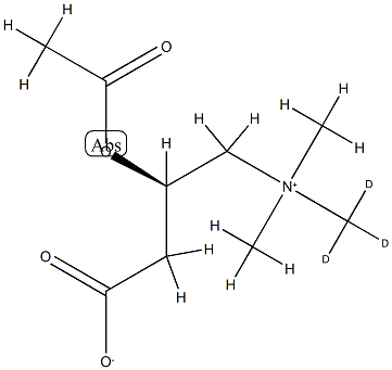 Acetyl N-(methyl-D3)-carnitine 结构式