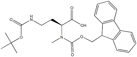 (9H-Fluoren-9-yl)MethOxy]Carbonyl N-Me-L-Daba(Boc)-OH 结构式