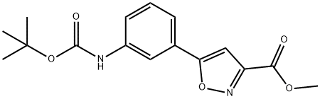 5-(3-tert-butoxycarbonylamino-phenyl)-isoxazole-3-carboxylic acid ethyl mester 结构式