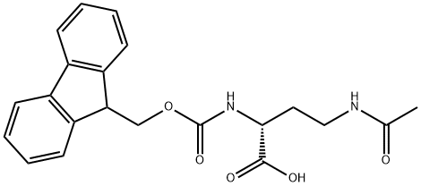 (9H-Fluoren-9-yl)MethOxy]Carbonyl D-Dab(Ac)-OH 结构式