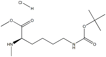 N6-(叔丁氧基羰基)-N2-甲基-D-赖氨酸甲酯盐酸盐 结构式