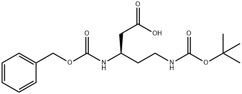 (R)-N-beta-Cbz-N-delta-(Tert-Butoxy)Carbonyl 3,5-diaminopentanoic acid 结构式