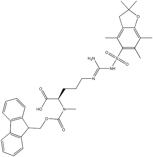 FMOC-N-ME-D-ARG(PBF)-OH 结构式