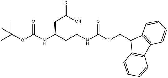 (R)-N-beta-(Tert-Butoxy)Carbonyl N-delta-(9H-Fluoren-9-yl)MethOxy]Carbonyl 3,5-diaminopentanoic acid 结构式