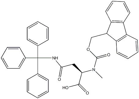 芴甲氧羰基-N-甲基-D-三苯甲基天冬酰胺 结构式