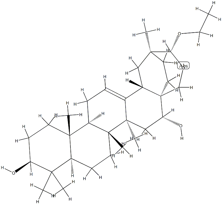 (30R)-28,30-Epoxy-30-ethoxyolean-12-ene-3β,16α-diol 结构式