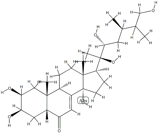 (22R)-2β,3β,14,20,22,26-Hexahydroxy-5β-ergost-7-en-6-one 结构式