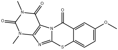 6H-Purino[8,7-b][1,3]benzothiazine-2,4,6(1H,3H)-trione,  8-methoxy-1,3-dimethyl- 结构式