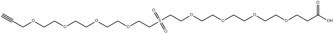 Propargyl-PEG4-Sulfone-PEG4-acid 结构式