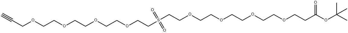 Propargyl-PEG4-Sulfone-PEG4-t-butyl ester 结构式