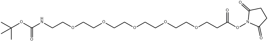 t-Boc-N-amido-PEG5-NHS ester 结构式