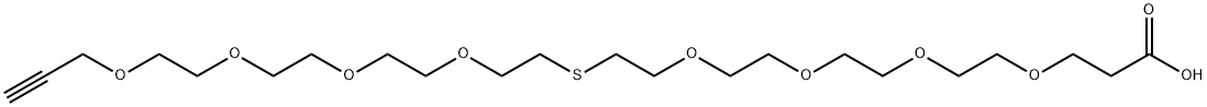 Propargyl-PEG4-S-PEG4-acid 结构式