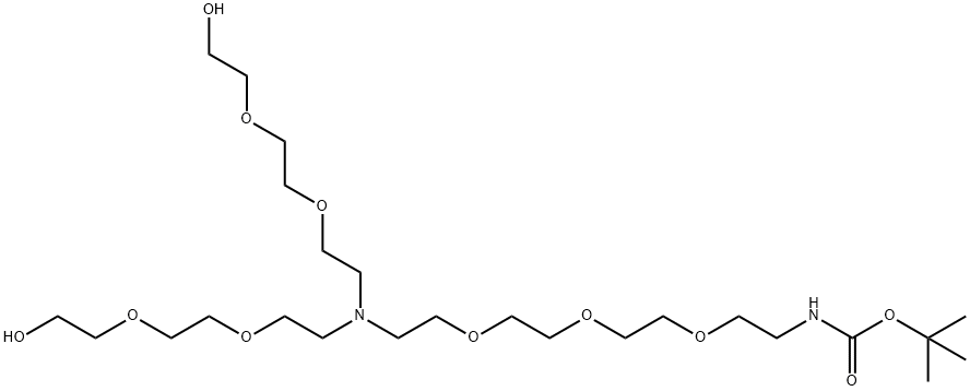 N-(Boc-PEG3)-N-Bis-(PEG2-alcohol) 结构式