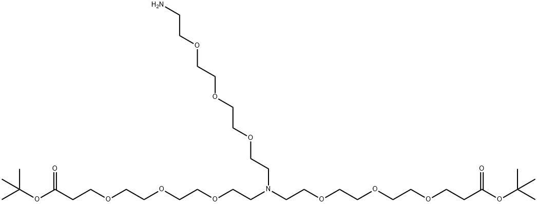 N-(Amino-PEG3)-N-bis(PEG3-t-butyl ester) HCl salt 结构式