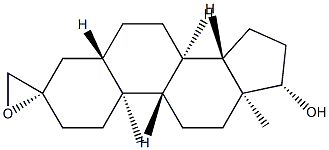 spiro-3-oxiranylandrostan-17-ol 结构式