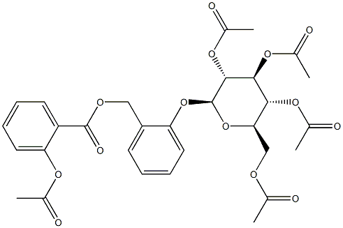 2-[[2-(Acetoxy)benzoyloxy]methyl]phenyl 2-O,3-O,4-O,6-O-tetraacetyl-β-D-glucopyranoside 结构式