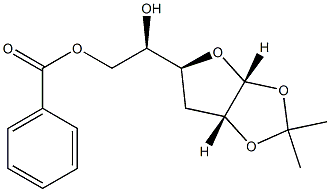 1-O,2-O-ISOPROPYLIDENE-6-O-BENZOYL-3-DEOXY-Α-D-RIBO-HEXOFURANOSE 结构式