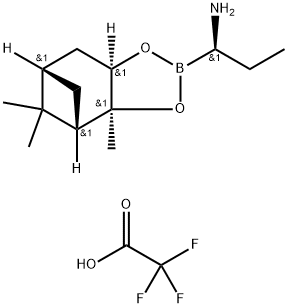 (AR,3AS,4S,6S,7AR)-ALPHA-乙基六氢-3A,5,5-三甲基-4,6-甲桥-1,3,2-苯并二氧硼烷-2-甲胺三氟乙酸盐 结构式
