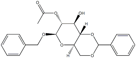 Benzyl 4-O,6-O-benzylidene-β-D-glucopyranoside 2-acetate 结构式