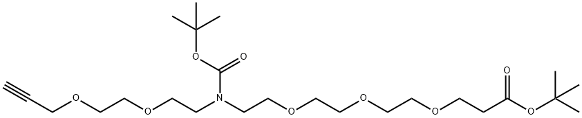 N-(Propargyl-PEG2)-N-Boc-PEG3-t-butyl ester 结构式