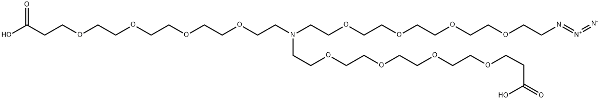 N-(Azido-PEG4)-N-bis(PEG4-acid) HCl salt 结构式