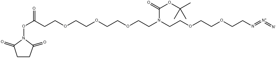 N-(Azido-PEG2)-N-Boc-PEG3-NHS ester 结构式