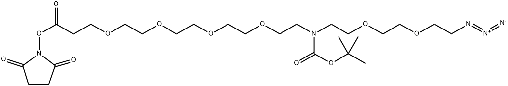 N-(Azido-PEG2)-N-Boc-PEG4-NHS ester 结构式