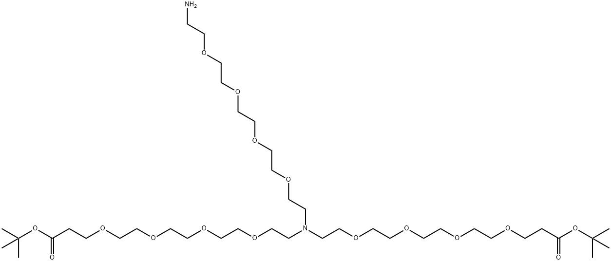 N-(Amino-PEG4)-N-bis(PEG4-t-butyl ester) 结构式