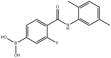 3-(2,5-二甲基苯基氨基甲酰基)-4-氟苯硼酸 结构式