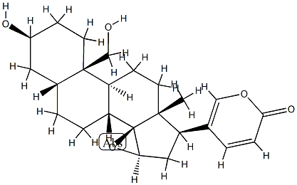 14,15β-Epoxy-3β,19-dihydroxy-5β-bufa-20,22-dienolide 结构式